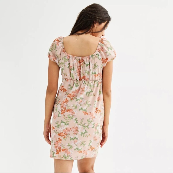 Pink Republic Pink Floral Dress with Puff Cap Sleeves - Picture 3 of 15